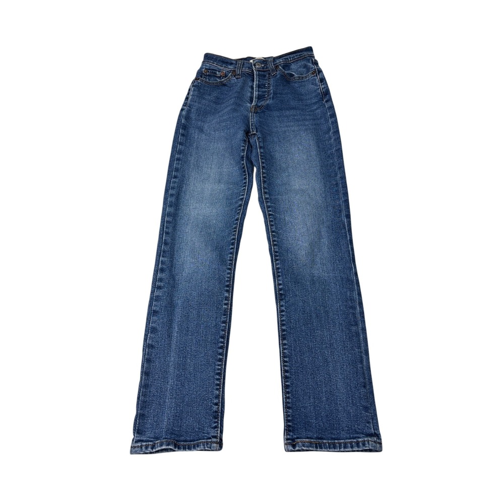 Levis Wedgie Straight Jeans Womens 24X28 Blue Medium‎ Wash Denim